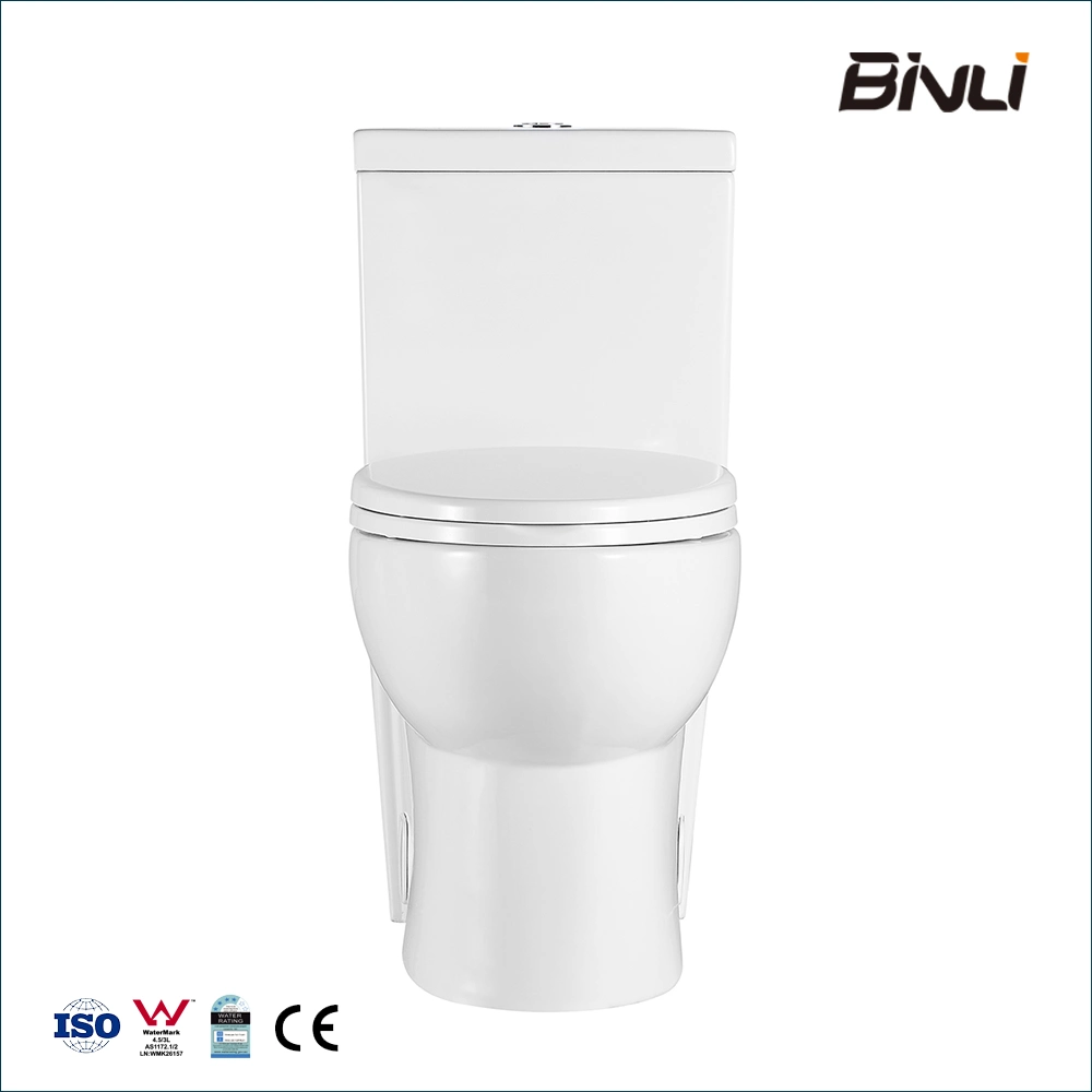 Factory White Color Gravity Flushing Short Projection Round Shape Ceramic Wc Sanitary Ware S Trap Two Piece Toilet Suite