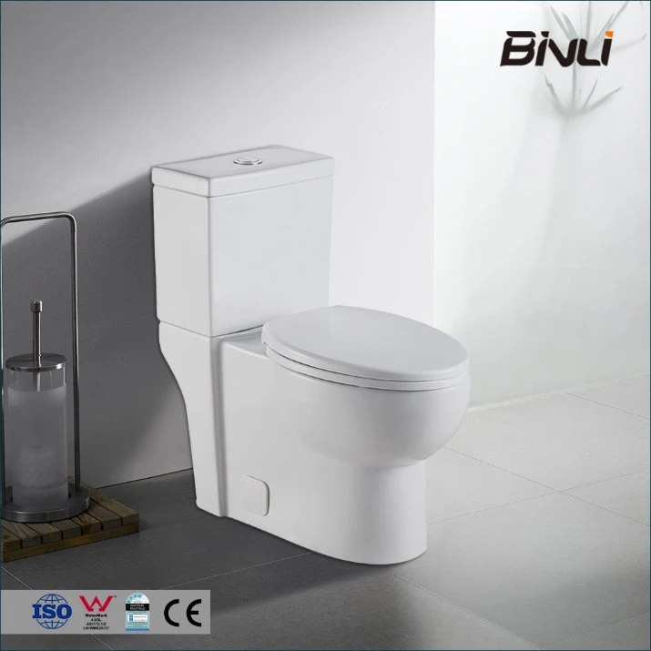 Factory White Color Gravity Flushing Short Projection Round Shape Ceramic Wc Sanitary Ware S Trap Two Piece Toilet Suite