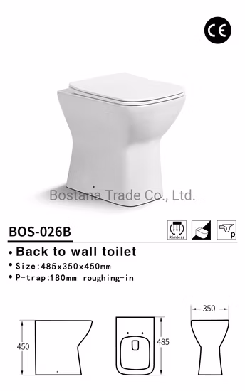 China Binli Watermark Volver a la pared Inodoro de dos piezas para artículos sanitarios de baño
